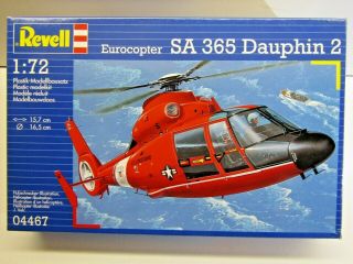 Revell 1:72 Scale Eurocopter Sa 365 Dauphin 2 Helicopter Model Kit - Kit 04467