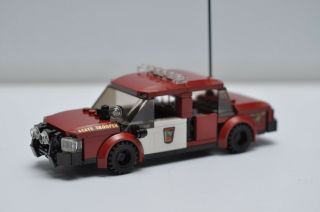 Lego City Police Car Minnesota State Trooper Cop Dark Red Custom Model