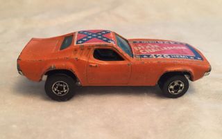 Vintage Mattel Hot Wheels Blackwall 1970 Dixie Challenger w/ Flag 426 Hemi Dodge 3