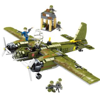 559pcs De Ju - 88 Bomber Building Blocks With Ww2 Soldier Figures Army Toys Bricks