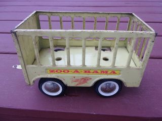 Vtg Tonka Toys Zoo A Rama Yellow Trailer Cage Vehicle No Truck Whitewall Tires