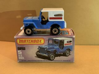 Matchbox Superfast ‘sleet - N - Snow’ No.  5 Us Mail Jeep Powder Blue
