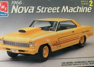 1966 66 Chevy Chevrolet Nova Ii Street Machine Amt 1/25 Niob Great Pro Stock
