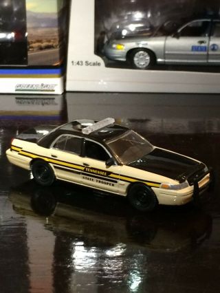 1/64 Greenlight Tennessee State Trooper Ford Crown Vic Police Diecast Car Model