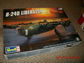 Revell 1/48 B - 24 Liberator Bomber Model Kit - Started - No Decals