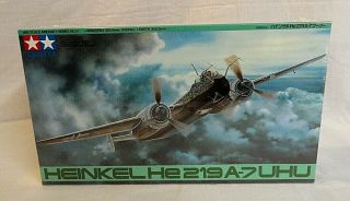 Wow 1997 Tamiya Heinkel He 219 A - 7 Uhu 1945 Germany Plane 1/48 Model Kit