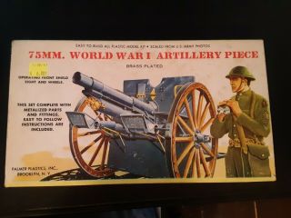 Palmer 75 Mm Wwi Artillery Piece 1/24 1950s Model Kit,  No 33 - 100,  Vintage