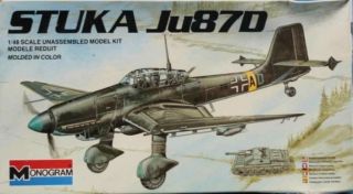 Monogram 1:48 Stuka Ju - 87 Ju87 D German Plastic Aircraft Model Kit 6840xu