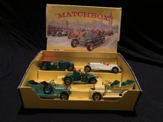 " Matchbox " G - 7 Veteran & Vintage Set Of Five Cars,  Made In England