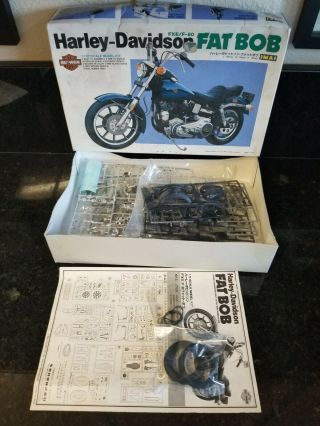 Imai Harley Davidson " Fat Bob " Motorcycle 1/12 Scale Model Kit