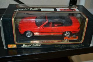 Vintage Maisto 1:18 1993 Bmw 325i Convertible Special Edition Red Black