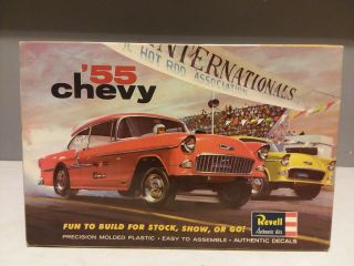 Vintage Revell 1955 Chevy Model Car Kit Junkyard Started 1964 Usa