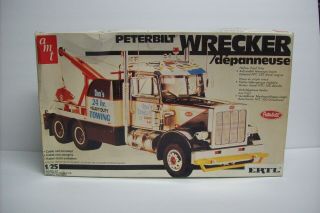Vintage Amt Peterbilt Wrecker Tow Truck Semi,  Complete/sealed Inside 1/25 1970s