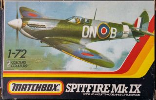 Vintage Matchbox Pk - 2 1:72 Scale Supermarine Spitfire Mk Ix Plastic Model Kit