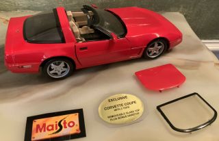 Vhtf Maisto Special Edition Red 1996 Corvette With 2 Tops 1:18 Die - Cast.