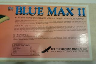 Vintage The Bluemax II R/C Model Airplane Kit 3