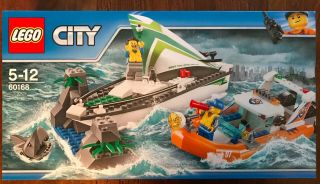 Boite Set Lego City 60168 Les Bateaux Secours En Mer Du Voilier En Detresse