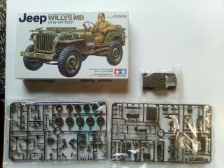 Vintage 1997 Tamiya 1:35 Scale " Jeep Willys Mb " 1/4 Ton 4x4 Truck Parts