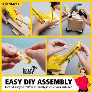 Stanley Jr.  Lifting Crane Large DIY Wood Building Kit 3