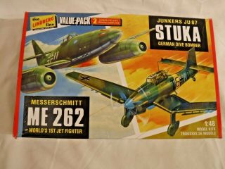 1/48 Lindberg 2 In 1 Stuka Ju 87 & Me 262 Jet Markings / Decals Both Planes