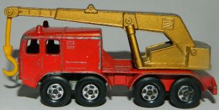 Scarce Matchbox Superfast No.  30 8 Wheel Crane Red Body Gold Boom