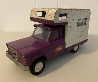 Vintage 1960’s Pressed Steel Tonka Truck Jeep Camper 52030 Diecast Purple Car