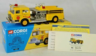 Corgi 52001 " Jersey City Fd " Mack Cf Pumper Fire Truck 6 1/4 " Long W/box