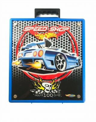 Mattel Hot Wheels Speed Shop Skull 100 Car Storage Case w/ Wheels & Handle 2004 2
