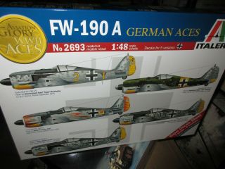 Italeri 2693 1/48th Scale Fw 190 - A (german Aces) 5 Markings Model Kit