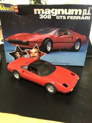 Vintage Magnum Pi 308 Ferrari Built Model Car Kit Dated 1982