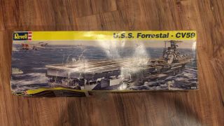 Revell Uss Forrestal Cv59 Us Navy Aircraft Carrier Model Kit - In Rough Box
