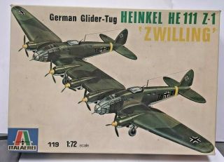 Dp0026 Italaerei 1/72 Model Kit German Glider - Tug Heinkel He111 Z - 1