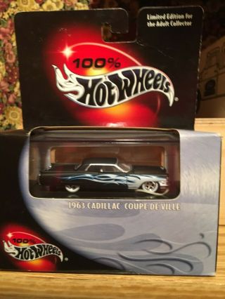 Hot Wheels 100 ‘63 Cadillac Coupe De Ville White Wall Real Riders Lowrider