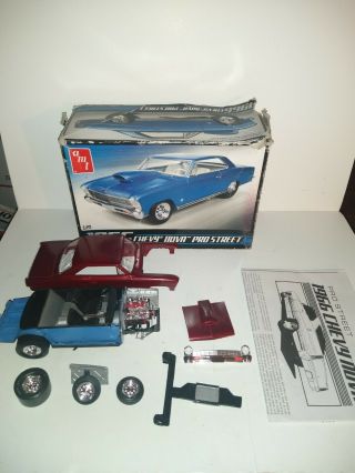 Amt 1966 Chevy Nova Pro Street Model Kit 1:24 Scale Junkyard Restore Parts & Box