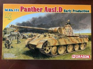 Dragon Armor Pro Sd.  Kfz.  171 Panther Ausf.  D Early Production 1/72 Wwii German