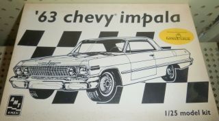Amt 6834 1963 Chevy Impala Hardtop Model King 1/25 Model Car Mountain Kit Nib
