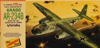 Lindberg 1:72 Arado Ar - 234 B Ar - 234b Wwii German Twin Jet Bomber Kit 439u