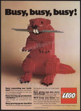 Lego_original 1980 Trade Print Ad / Toy Promo Advertisement_building Blocks