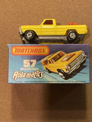 Matchbox Superfast 57 Ford Wild Life Truck Shiny Paint Missing Truck Cap W/box