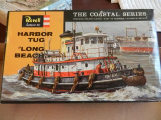 Vintage 1964 Revell The Coastal Series Harbor Tug " Long Beach " H314 Scale 1:108