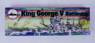 Vintage Mpc King George V British Battleship 1/600 Scale Model Kit; Open Box