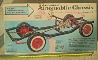 Empty Box Only 1960s Renwal Visible Automobile Chassis Model Kit 1/4 Scale
