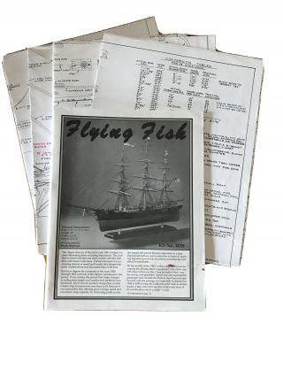 Model Shipways Flying Fish Wooden Clipper Ship Model Plans Only 2018 1:96 Scale