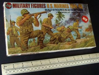 1976 Airfix Military Figures 1/32 Scale Us Marines 1941 - 45.  Bag.