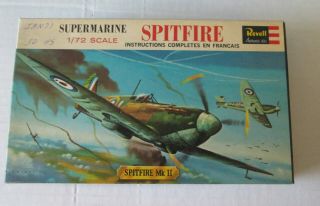 Vintage 1963 Revell Model Kit Supermarine Spitfire Mk Ii Plane