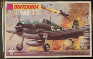 Vintage Matchbox Pk - 18 1:72 Scale Grumman F6f - 3 Hellcat (window Box) Model Kit