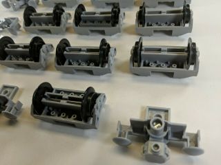 Lego Train WHEELS & Buffers Magnets GRAY hard to find color Electric Train Parts 2