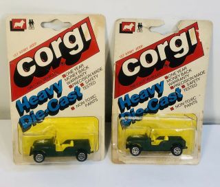 (2) Vintage 1982 Corgi 1:64 157 Army Jeep