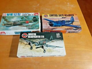 Three 1/72 Scale Ww Ii Era Airplane Model Kits