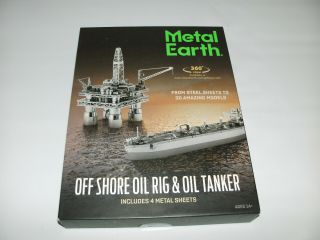 Fascinations Metal Earth Off Shore Oil Rig & Oil Tanker Metal Model Kit